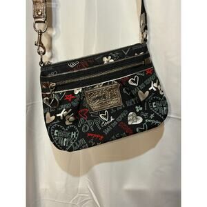 Coach Heart Poppy Purse Tote Graffiti Swing Shoulder Bag Limited Edition